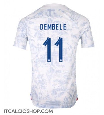 Francia Ousmane Dembele #11 Seconda Maglia Mondiali 2022 Manica Corta